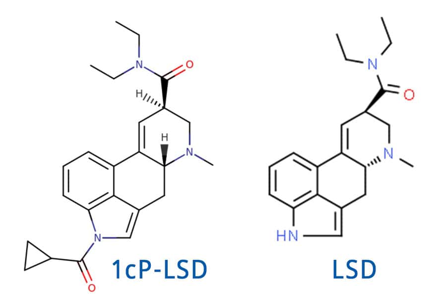 1cplsd vs lsd 1cp-lsd molekular strukturformel molekül molekülstruktur