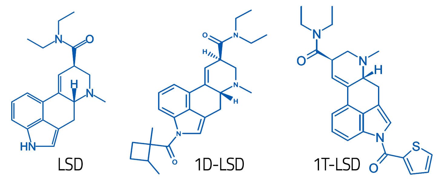 LSD vs 1T-LSD vs 1D LSD 1t lsd 1t-lsd vs lsd vs 1d-lsd molekül molekularer vergleich molecule lsdvs1t 1T-LSD molecule vs LSD comparison