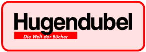 Hugendubel-Logo mit dem Slogan „Die Welt der Bücher“ in einem rot umrandeten Rechteck.